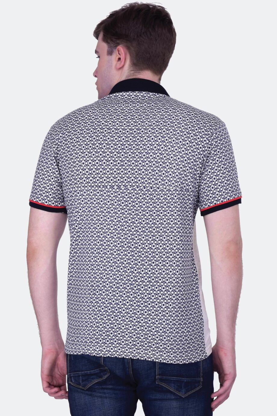 Melange Polo with Print Details