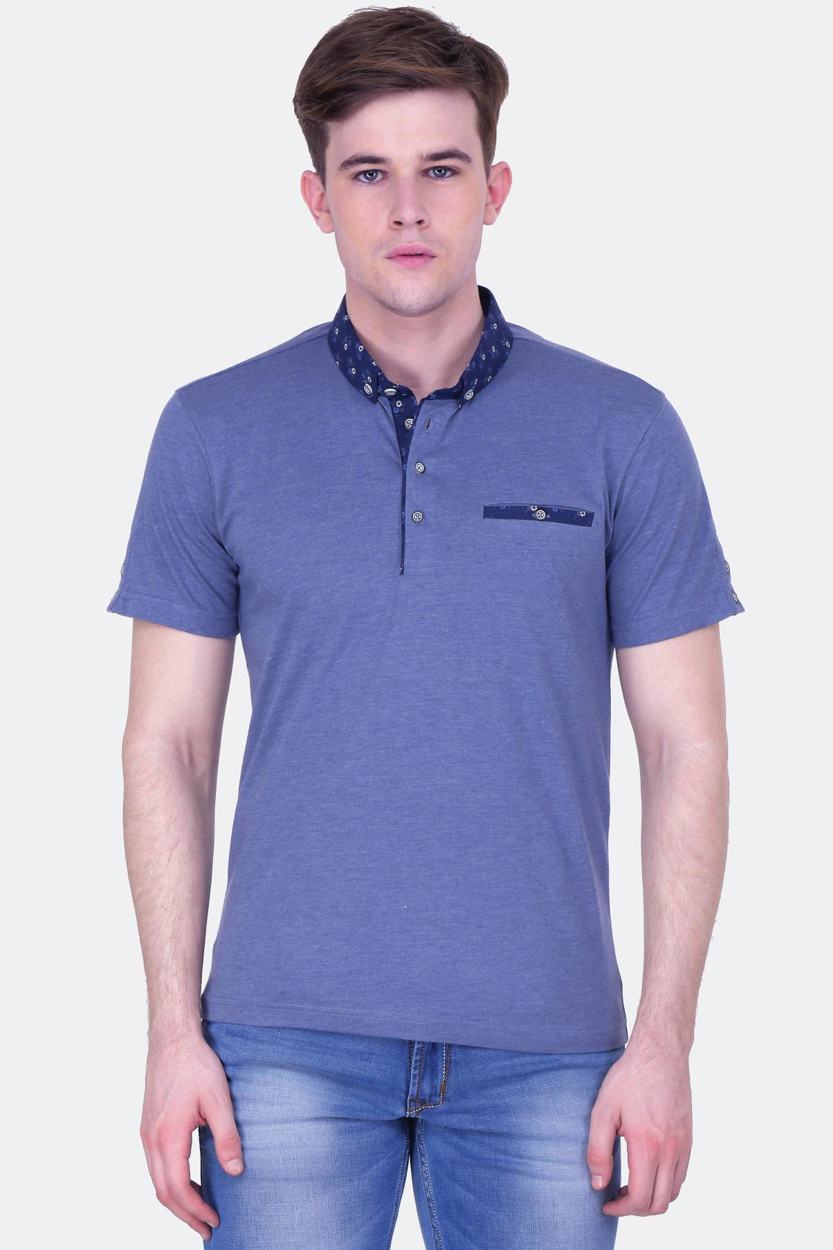 Jersy Polo with Print Details - Quontico