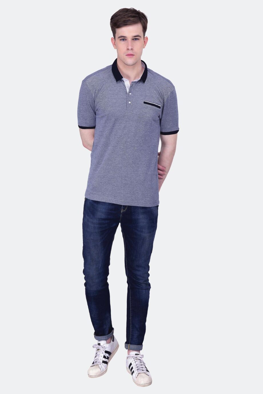 Jaquard Collar Pique Polo