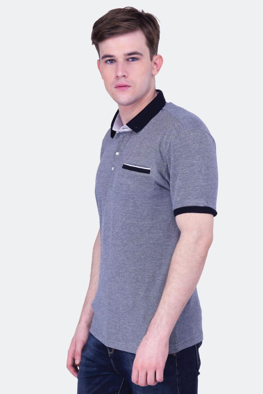 Jaquard Collar Pique Polo