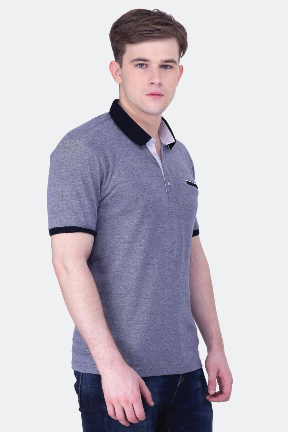 Jaquard Collar Pique Polo
