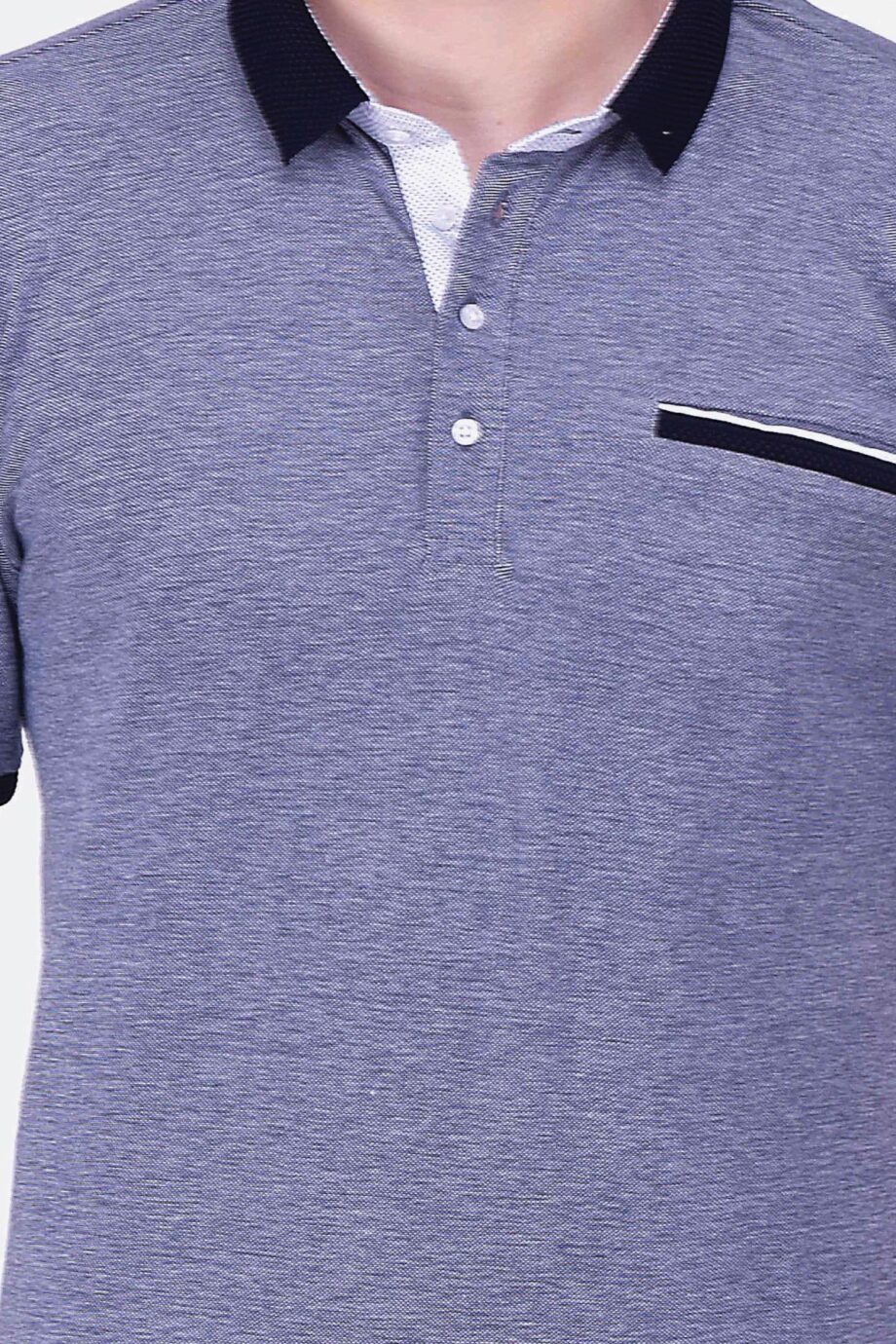 Jaquard Collar Pique Polo