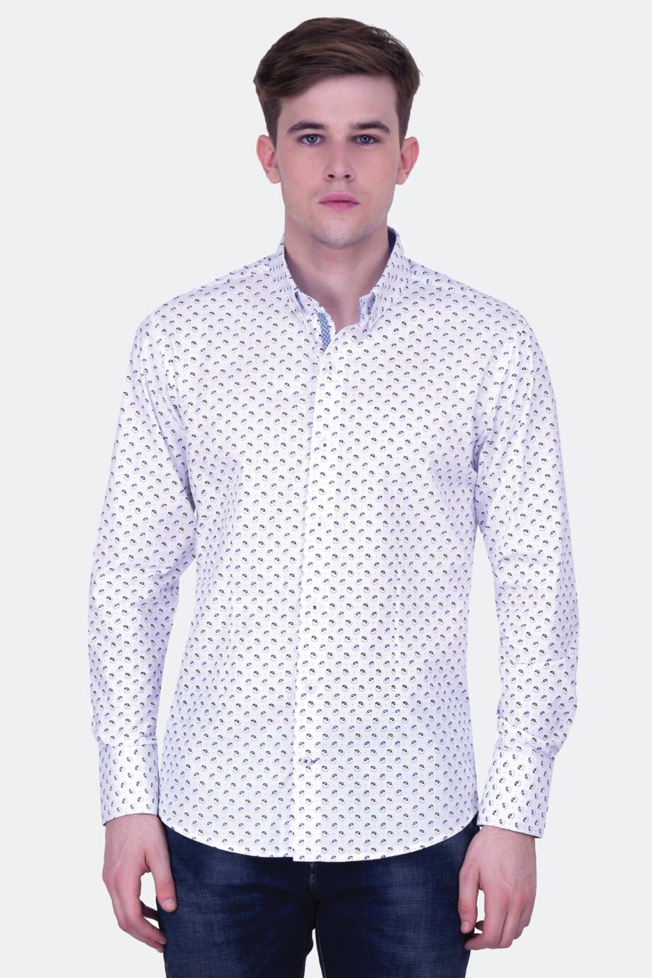 Two Colour Paisely Print Shirt