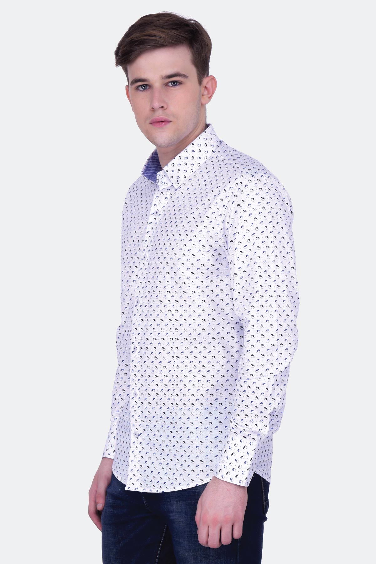 Two Colour Paisely Print Shirt - Quontico