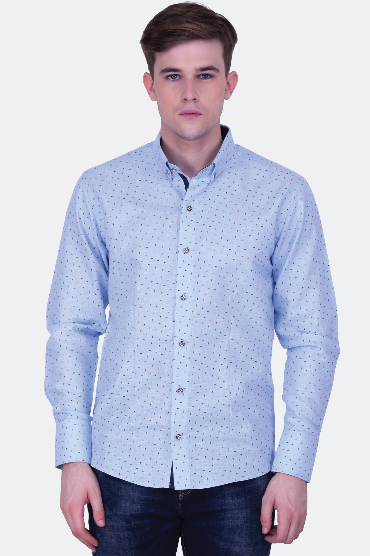 Full Sleeve Printed Slub Shirt - Quontico