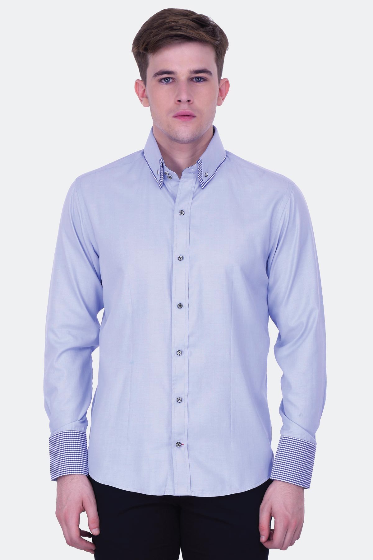 Oxford Shirt with Ghingham Trims - Quontico