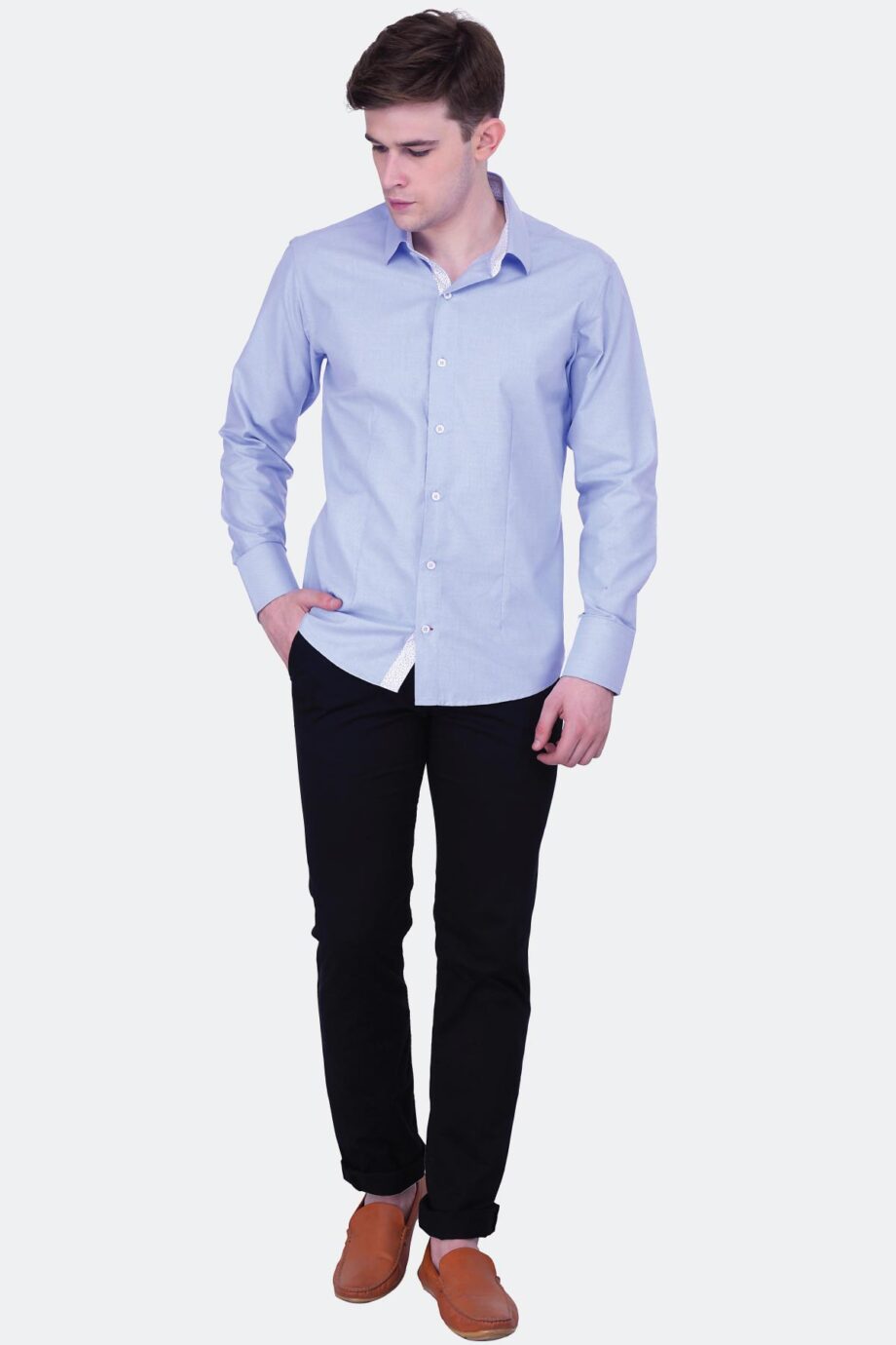 Self Diagonal Stripe Shirt