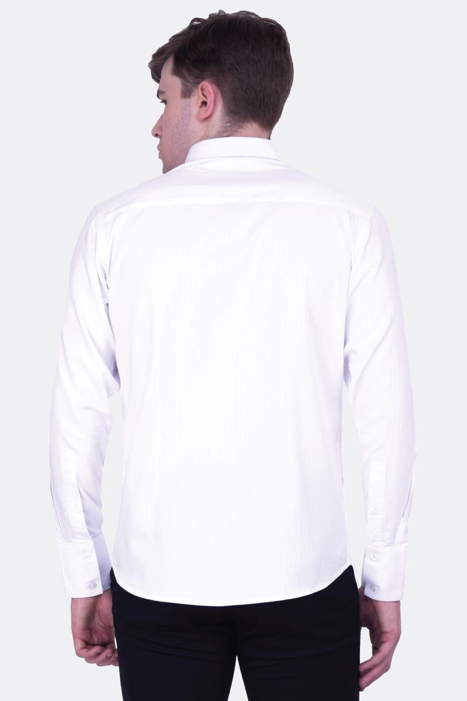 Self Stripe Shirt with Printed Trims
