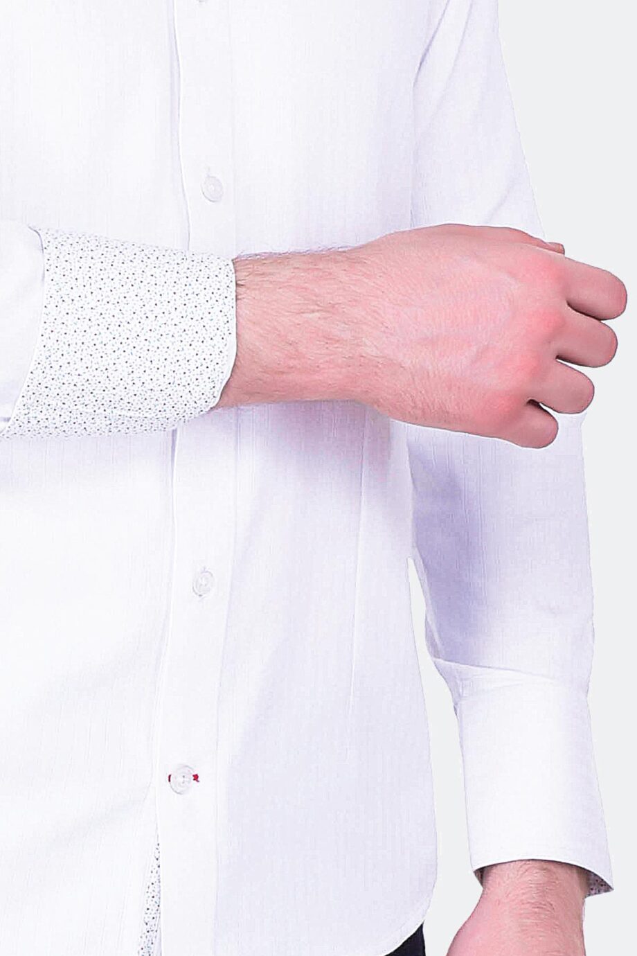 Self Stripe Shirt with Printed Trims