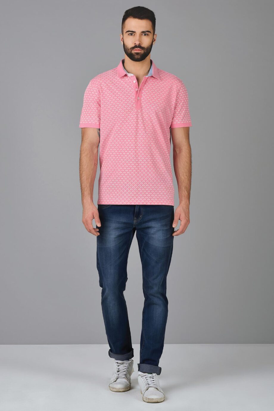 Contrast Print Polo