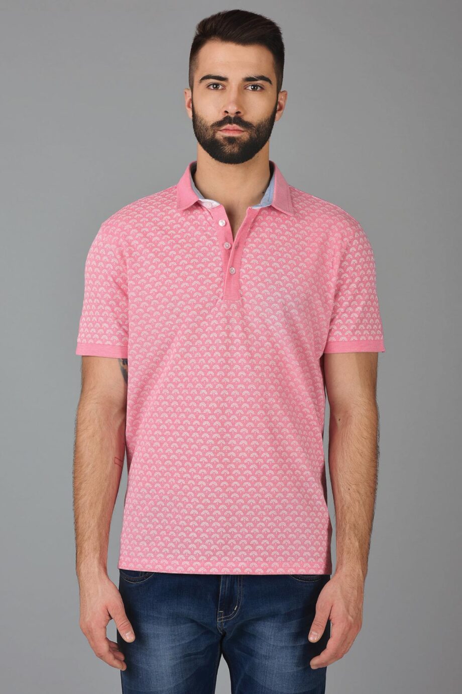 Contrast Print Polo