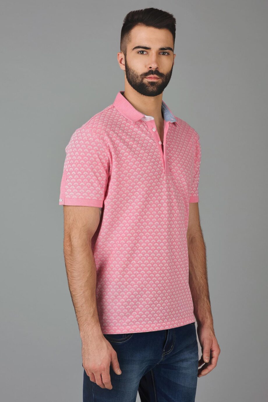 Contrast Print Polo