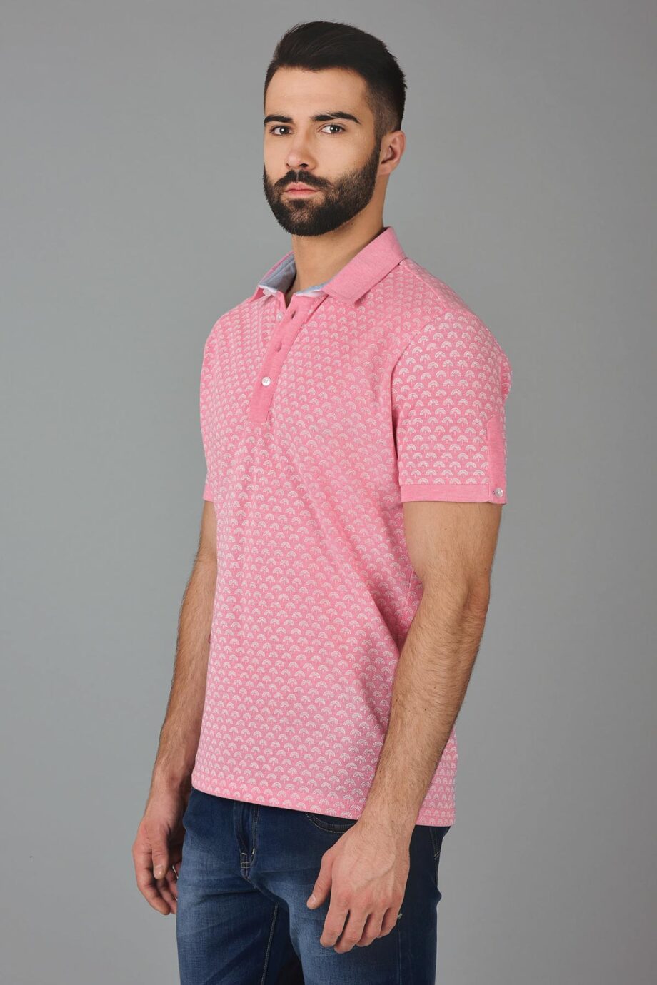 Contrast Print Polo